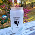 Custom Maine Lake Beer Glass with Lid and Straw, Any Lake!